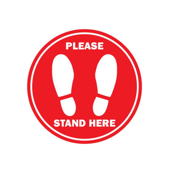 STAND HERE SOCIAL DISTANCE FLOOR DECAL