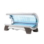 Inside View of Jade Tanning Bed With Blue Light
