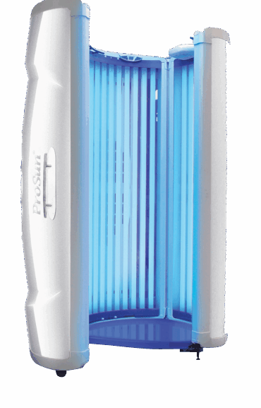 V3_White open_transparent A blue light is on in the corner of this room.