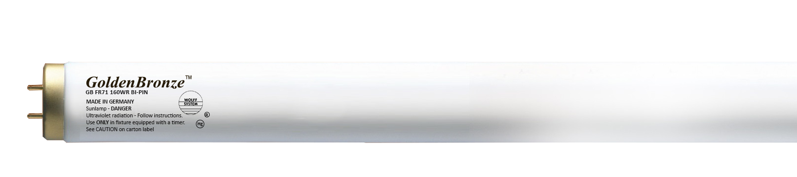 A white tube with green background