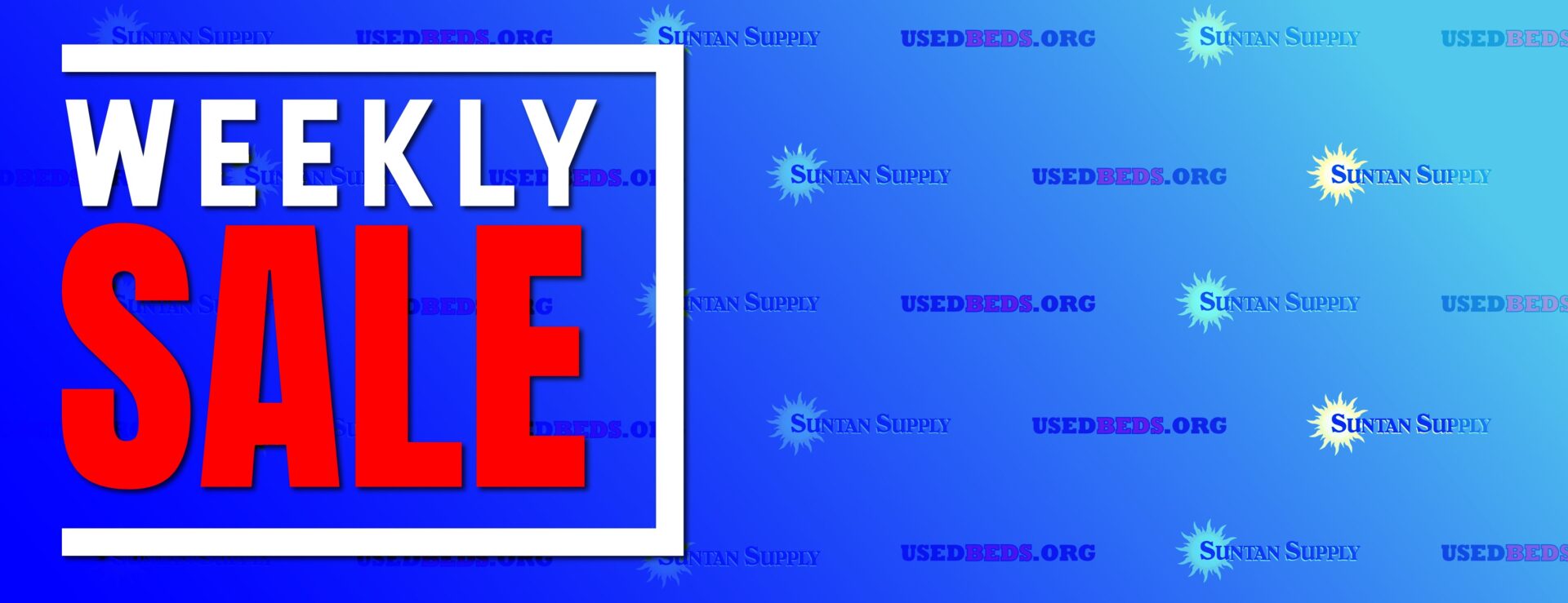 Weekly Sale Banner on a Blue Background
